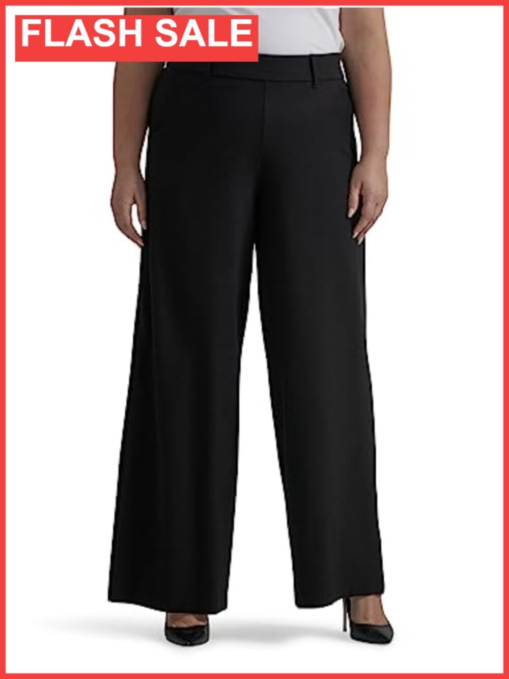 Lee Women's Ultra Lux Comfort Any Wear Wide Leg Pants Regular Fit Pull On
